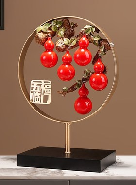 速发新宅式五福临门玄关博饰架装古品摆件搬新家入中大吉乔迁新居