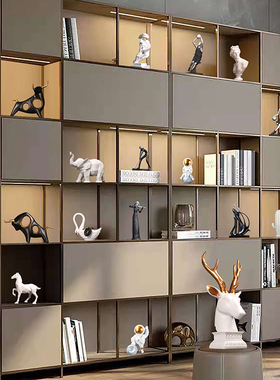 速发新中式家端饰品客厅高居摆件玄关约室内书柜办公室简柜装饰品