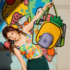 Kawasaki SpongeBob SquarePants co-branded pineapple bag badminton bag official portable shoulder fashion large capacity anime bag