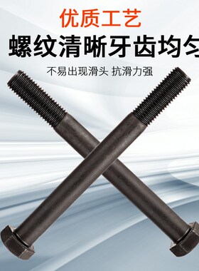 发黑12.9级外六角螺丝高强度外六方螺栓大全M30*80*100*150*300