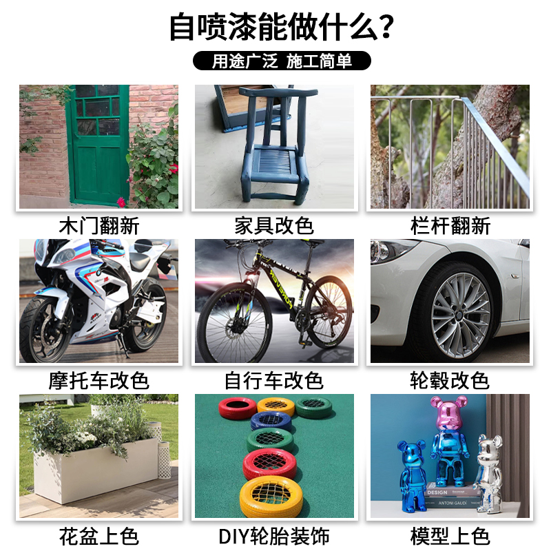 油漆自喷漆防锈漆免除锈金属防腐不锈钢翻新改色高温不掉色黑色漆 - 图1