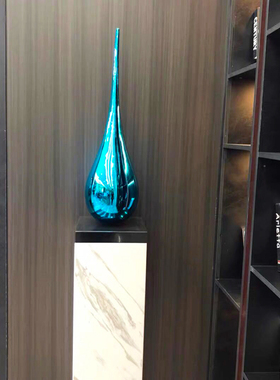 现代抽象水滴摆件大号轻奢商场酒店办公室客厅玄关电视柜艺术品