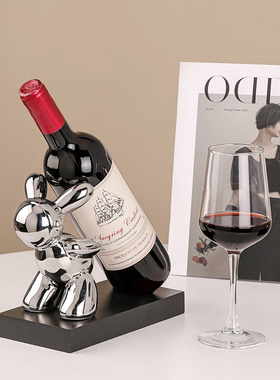 现代轻奢电镀兔子红酒架高档家居餐边柜酒柜装饰摆件乔迁新居礼品