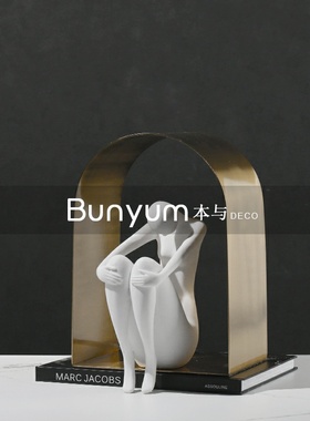 简约现代轻奢金属拱门摆件样板房间售楼处酒店软装饰品家居摆设