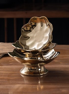 极速佛堂供盘水果盘供台摆件供佛陶瓷家用果盘莲花供碟子供奉用品