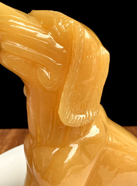 天然玉石狗摆件动物生肖米黄玉店铺客厅玄关装饰祝福开业礼品中式