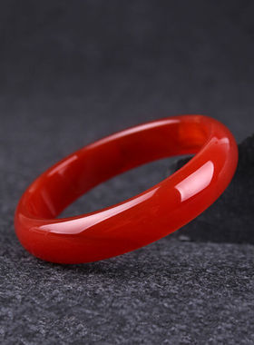 【竞天珠宝】通透红玉手镯玛瑙镯子红玉髓玉镯手镯时尚女款玛瑙玉