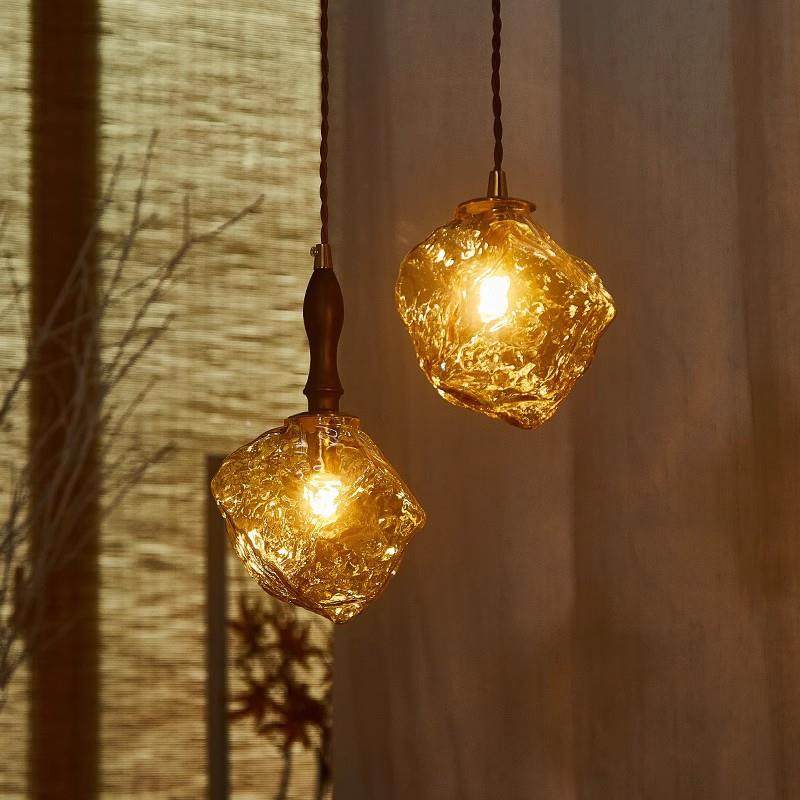 日式玻璃小吊灯创意个性玄关灯过道餐厅吧台ins胡桃木卧室床头灯,淘宝优惠券,粉丝福利购,淘宝优惠卷