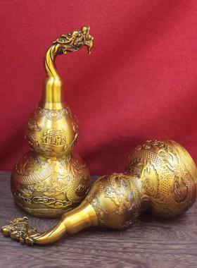 黄铜精雕葫芦花开富贵葫芦麒麟葫芦五牛葫芦龙头葫芦家居摆件