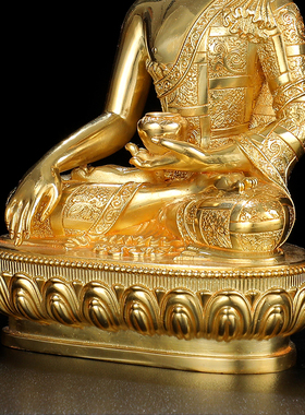 速发释迦居尼佛佛像牟家供奉摆件密宗纯铜全宝金5寸7寸1尺 三鎏佛