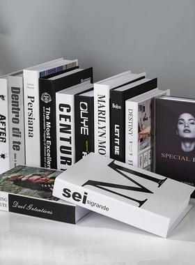 现代北欧简约假书仿真书客厅店铺装饰品摆件道具书壳盒子创意摆设