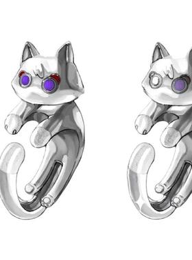 抱抱散猫猫散兵流浪者二次元周边戒指首饰精美百搭小众设计戒指女