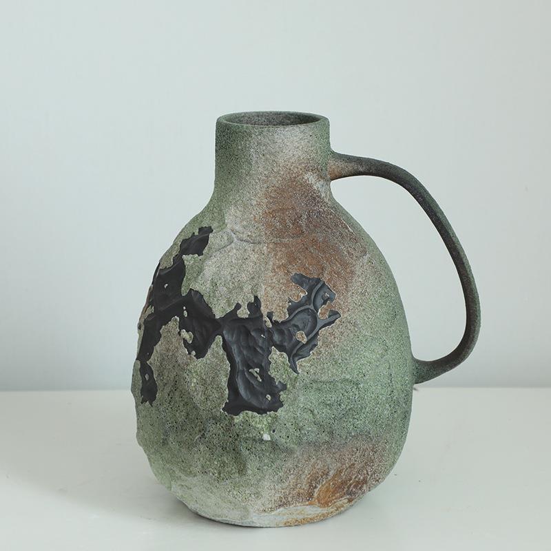 景陶德镇瓷花风瓶复古怀旧手工酒店民宿诧寂插花禅摆RKB件粗意陶 - 图2