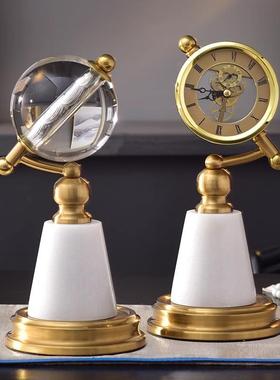 轻奢水晶钟表摆件高级感创意家居礼物礼品时钟装饰工艺品