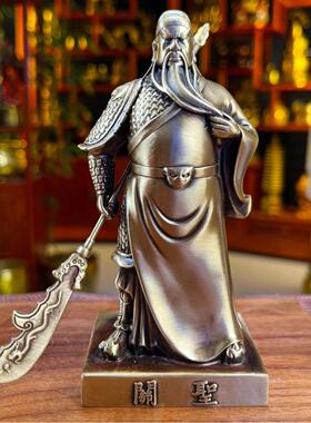 黄铜关公摆件武财神黄铜摆件装饰品黄铜工艺品