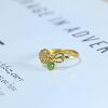 S925 silver inlaid Hetian jade jasper ring 11073