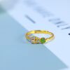 S925 silver inlaid Hetian jade jasper ring 11184