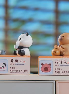 可爱小动物立牌办公室客厅家居桌面摆件解压树脂工艺品现货