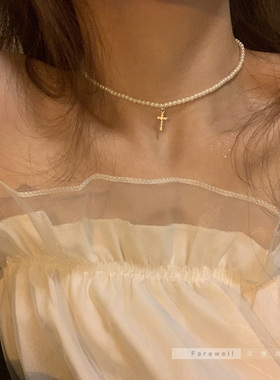 现货速发温柔仙气 珍珠项链百搭 轻奢小众简约气质锁骨链配饰设计