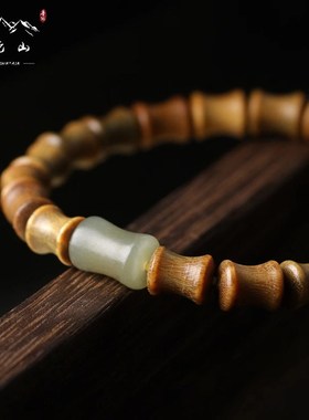 现货速发新品绿檀手串高考中考节节高升学生好运寓意竹节手链