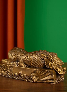 全黄铜吐水吸水兽蚣蝮镇避水瑞兽玄关酒柜办公桌R装饰摆件吸水神