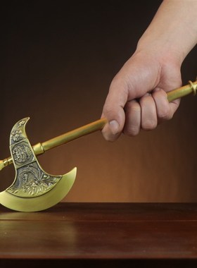 纯铜斧子摆件铜斧头家居r客厅办公室公司装饰斧钺大盘龙斧开山斧