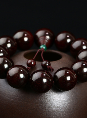 正宗印度小叶紫檀手串高密老料紫檀木念珠佛珠手链男女士珠子文玩