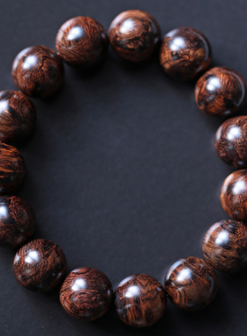 海南黄花梨手串传承级老油梨沉水瘤疤手链念珠海黄檀木佛珠c 15mm