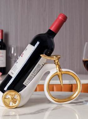 创意红酒架摆件斜放现代轻奢家用个性酒柜装饰品置物架红酒瓶托架