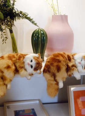 仿真猫咪动物模型家居摆件创意软装装饰静态模型小猫玩偶摄影道具
