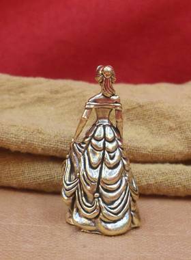 黄铜卡通动漫美女与野兽贝儿公主模型家具桌面摆件装饰工艺小摆件