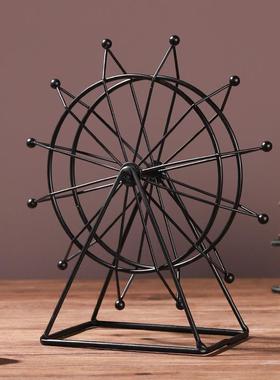 铁艺金属旋转摩天轮摆设办公桌面客厅酒柜电视柜桌面装饰摆件