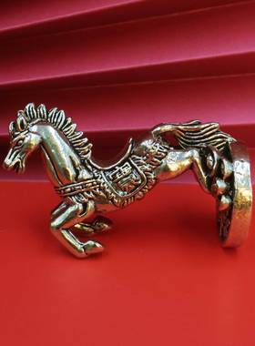 黄铜马到成功小摆件站马立马铜马桌面摆件马上有钱铜饰品