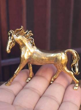 黄铜马到成功生肖马招财摆件办公桌面茶宠千里马装饰品摆件铜古玩