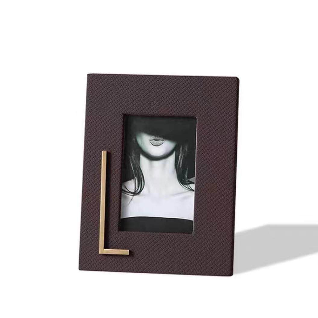 现代轻奢简约皮革相框组合摆件样板房衣帽间床头柜创意家居装饰,淘宝优惠券,粉丝福利购,淘宝优惠卷