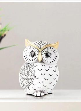 磁铁猫头鹰摆件树脂装饰品家居庭院钥匙吸铁强磁创意艺术摆件