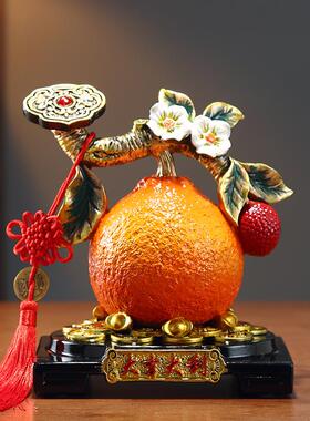 新品大吉大利桔子荔枝新中式家居装饰品摆件客厅收银台办公室软装