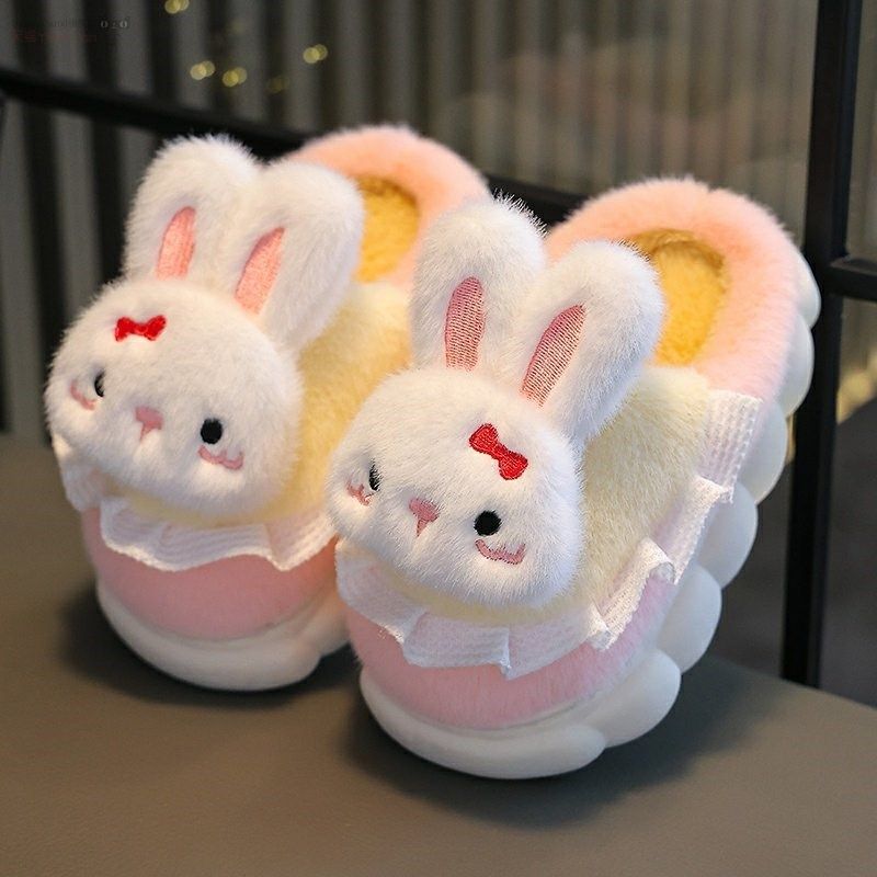 儿童棉拖鞋女童秋冬季新款居家室内厚底防滑保暖可爱卡通兔子棉鞋,淘宝优惠券,粉丝福利购,淘宝优惠卷