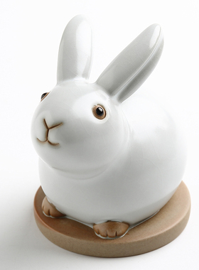 北欧轻奢风可爱陶瓷兔子摆件创意客厅房间书桌面装饰品家居小摆设