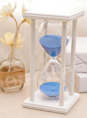 心理咨询室沙漏45/60分钟沙漏计时J器 木质玻璃家居装饰摆件