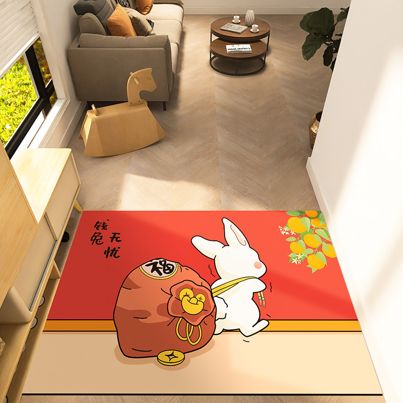 卡通兔入户门地垫家用进户门口防滑除尘pvc玄关脚踏垫可裁剪地毯,淘宝优惠券,粉丝福利购,淘宝优惠卷
