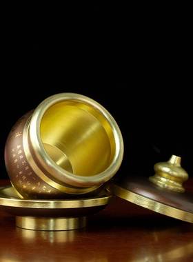 纯铜佛前供水杯圣水杯净水杯家用佛堂观音杯心经供佛贡杯佛具用品