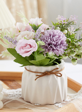 办公室桌面仿生假花摆件仿真小盆栽绿植装饰客厅茶几卧室家居饰品