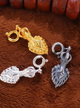 纯银文殊剑吊坠S925藏传民族风随身手链配饰纯银镀金男女款吊坠