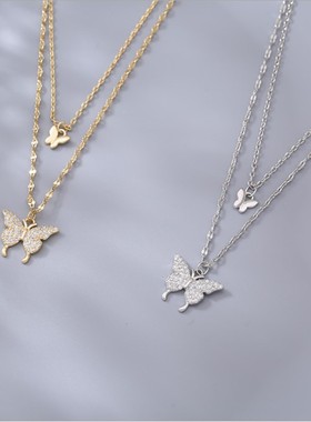 New Fashion  Shiny Butterfly Necklace Ladies Exquisite