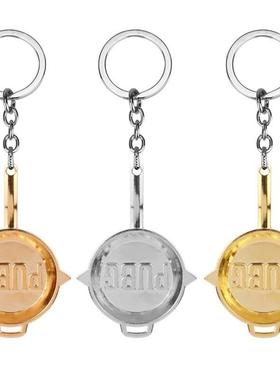 跨境欧美影视周边三头龙合金饰品吊坠项链霸气狼头钥匙扣项链现货