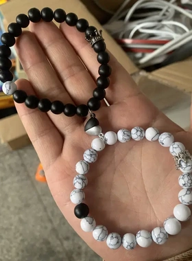 新品 有吸引力的情侣手链相吸男士手镯女士珠宝情人节手饰