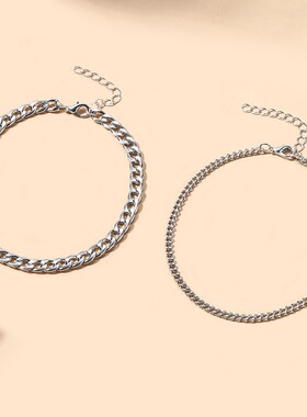 新款欧美夸张饰品个性合金脚链小众设计ins风多层脚链女简约