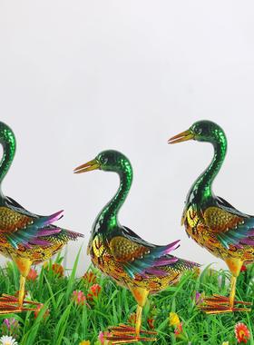 仿真铁质鸭子摆件抽象动物模型美式景区园林庭院装饰工艺品