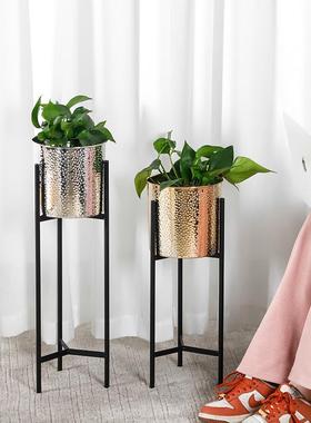 创意室内花架北欧风高低铁艺客厅落地阳台花盆摆件装饰盆栽家居